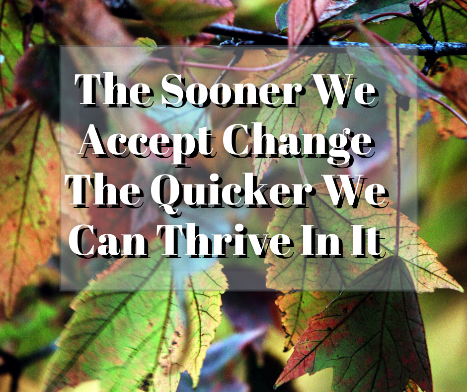 The Sooner We Accept Change The Quicker We Can Thrive In It
