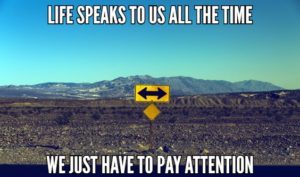 Life Speaks To Us All The Time We Just Have to Pay Attention