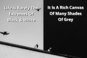 Life Is Rarely The Extremes Of Black & White – It Is A Rich Canvas Of Many Shades Of Grey